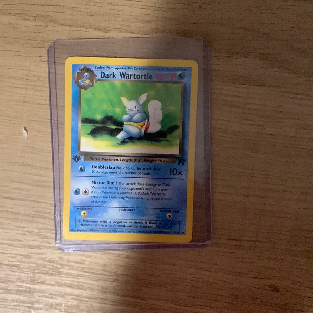 Dark Wartortle Pokemon trading card